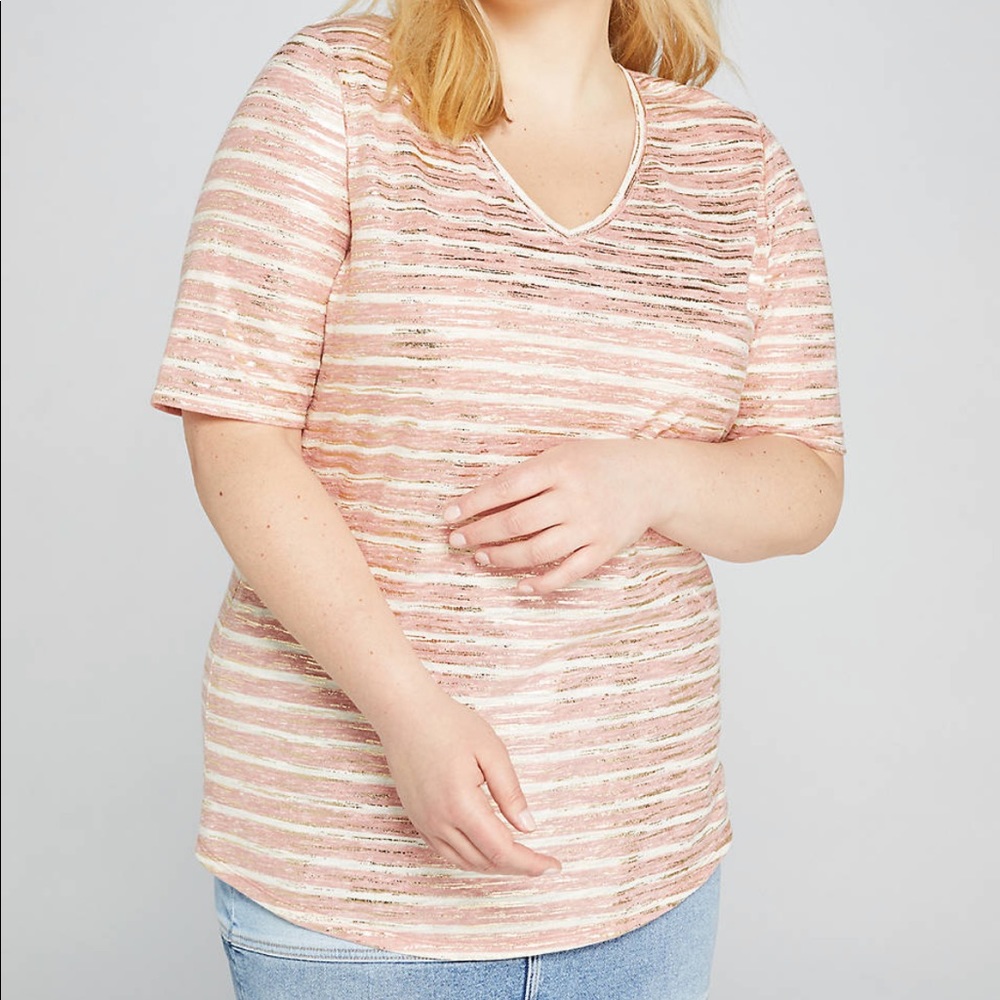 NEW, NEVER WORN. Perfect Sleeve V-Neck Tee